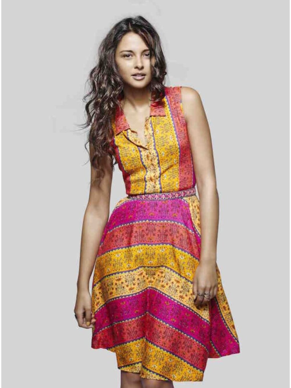 Global Desi Colour Me Happy Romero Dress Pink Orange Floral Mini XS